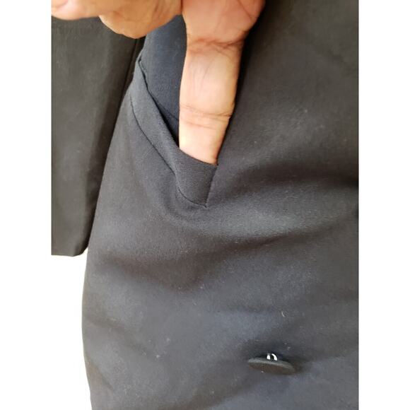 Eloquii Blazer Coat Womens Size 16 Black Notch Lapel Slit Back Double Breasted - Picture 12 of 15